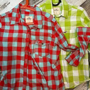 Hollister Bundle 2 Button Down Shirts + Bonus T